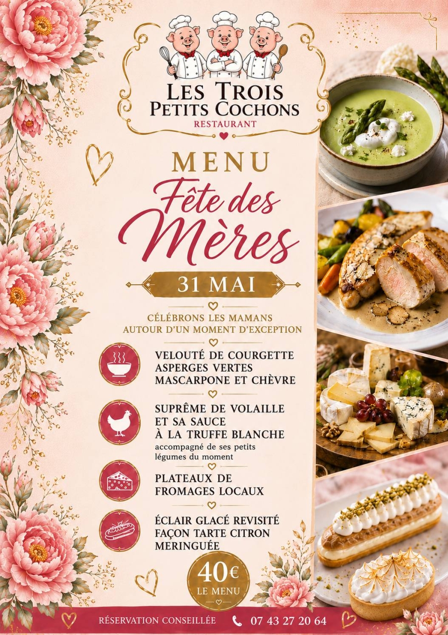 Évènements - L'Auberge Des Trois Petits Cochons - restaurant SAINT-GENEYS-PRES-SAINT-PAULIEN - Restaurant Vorey - top restaurant SAINT-GENEYS-PRES-SAINT-PAULIEN