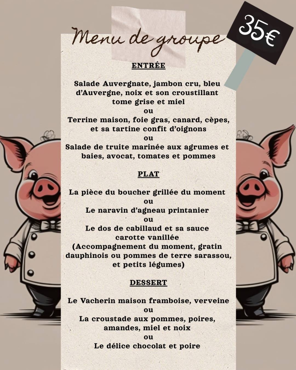 Repas de groupe - L'Auberge Des Trois Petits Cochons - restaurant SAINT-GENEYS-PRES-SAINT-PAULIEN - Restaurant Saint Paulien - Restaurant St Paulien - manger a SAINT-GENEYS-PRES-SAINT-PAULIEN